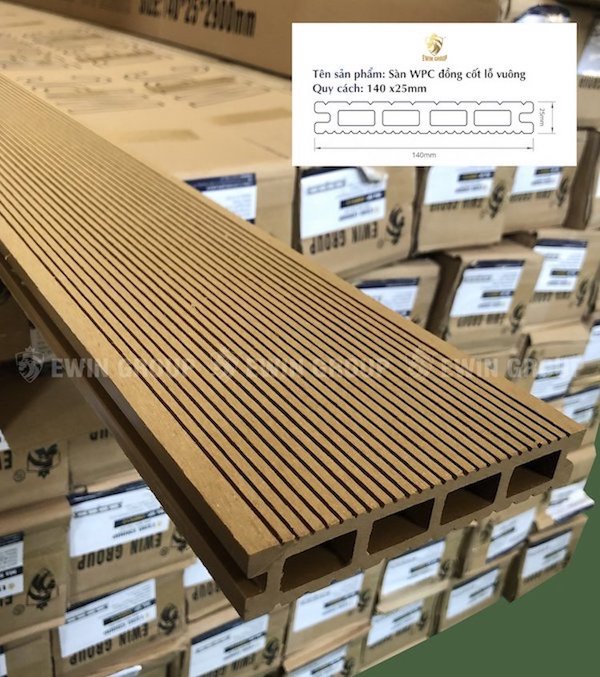 Kích thước sàn gỗ nhựa ngoài trời tiêu chuẩn