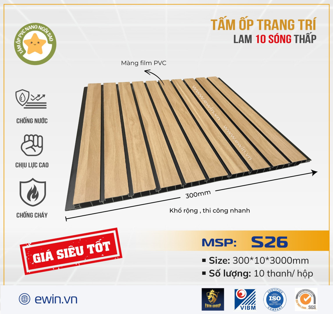 TẤM ỐP LAM 10 SÓNG – MSP: S26