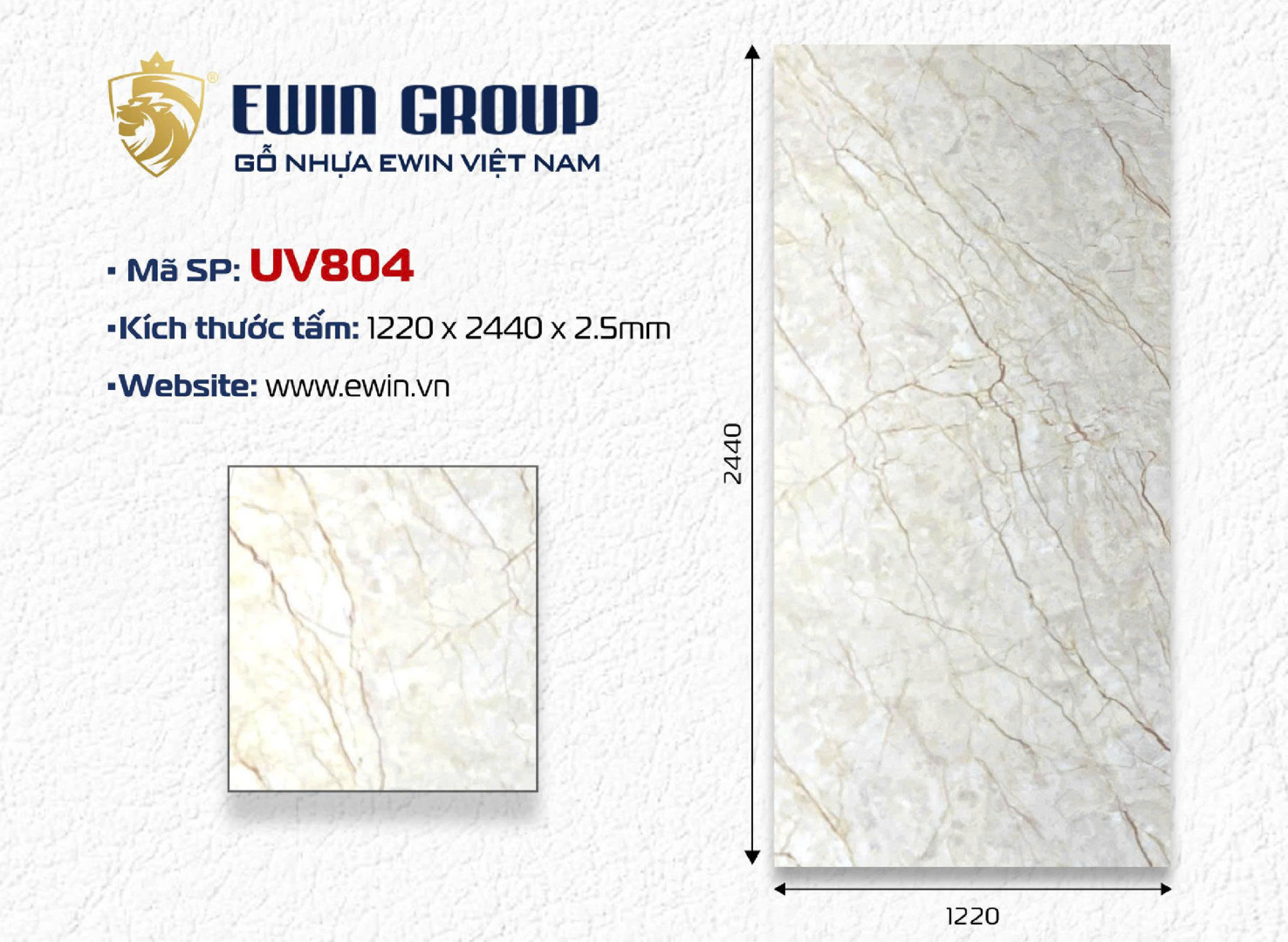 UV804 Marble vàng kem chỉ nâu