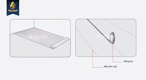 Nếu cần thiết có thể trải xốp lót sàn