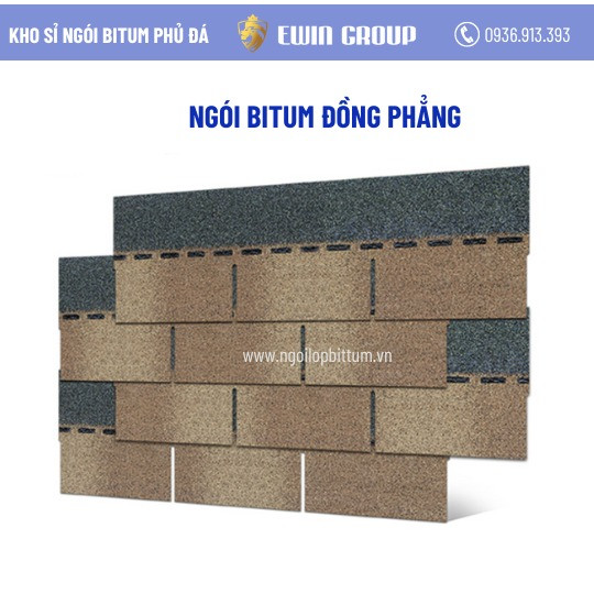Ngói bitum đồng phẳng màu vàng cát