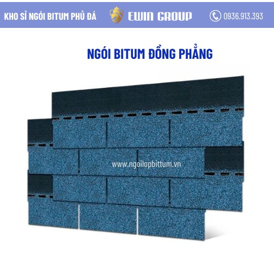 Ngói bitum đồng phẳng màu xanh dương