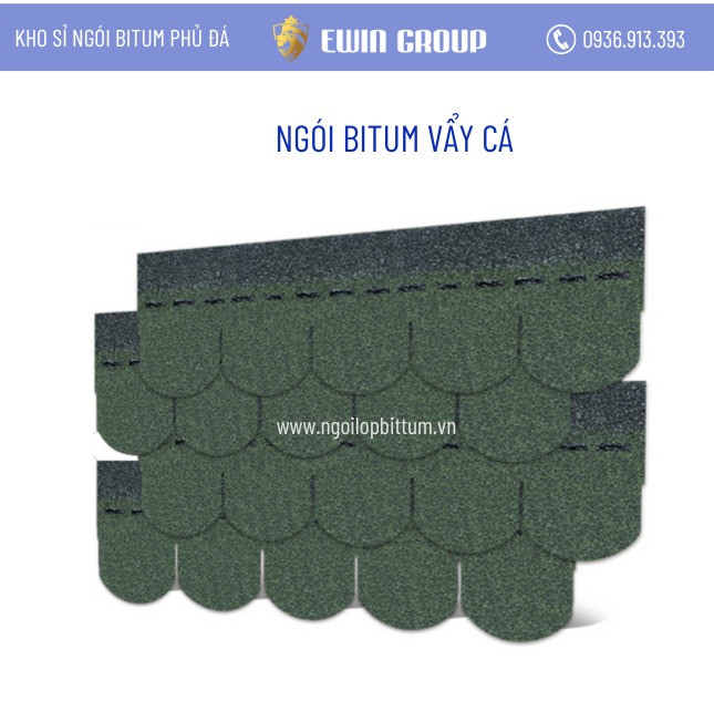 Ngói bitum vảy cá – Màu xanh lá