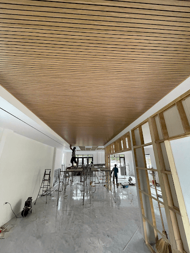 Thanh lam sóng gỗ nhựa ốp trần