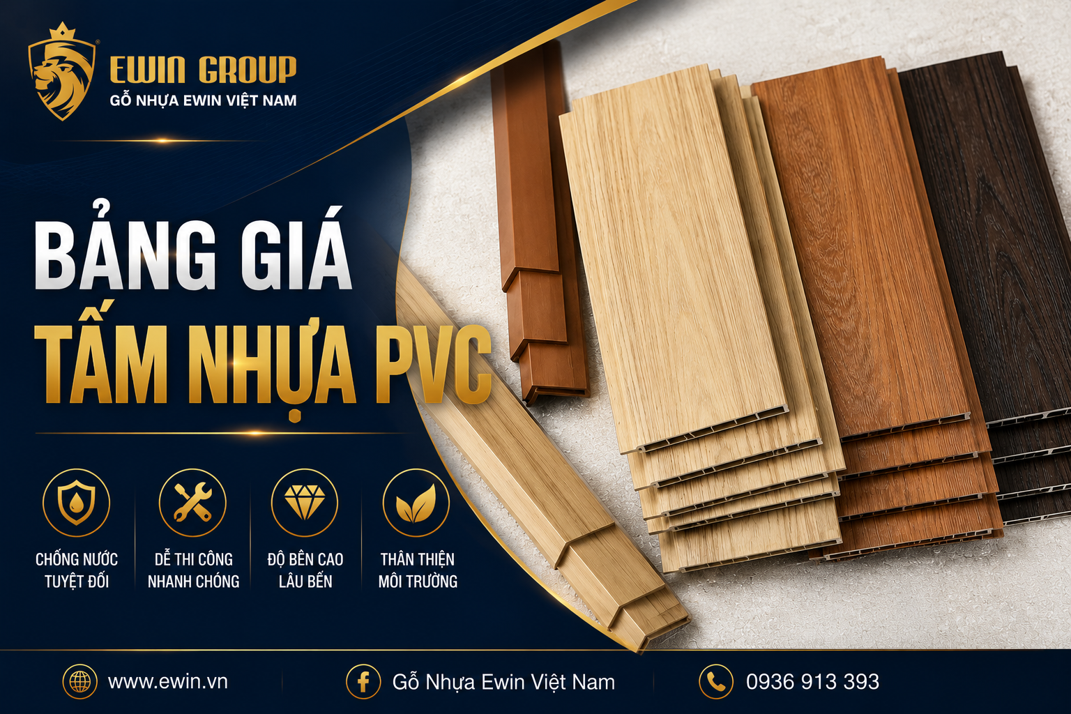 Bảng giá tấm nhựa PVC vân gỗ mới NHẤT hiện nay